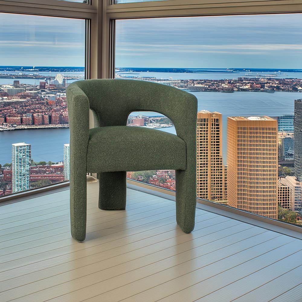 Jofran - Sven Modern Contemporary Upholstered Three-Leg Curved Back Dining Chair - SVEN-CH-FOREST